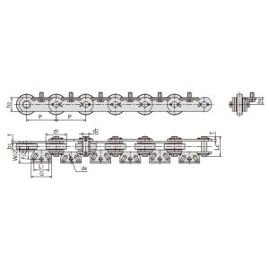 سلسلة ناقل غسالة الزجاجات