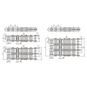 سلسلة بكرات من سلسلة B مع ألواح جانبية مستقيمة