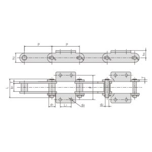 سلسلة ناقل مع ملحقات