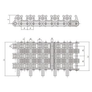 سلسلة بكرات لآلات النسيج