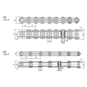 سلسلة دبوس مجوفة من الفولاذ المقاوم للصدأ