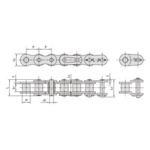 سلسلة بكرات قصيرة من الفولاذ المقاوم للصدأ