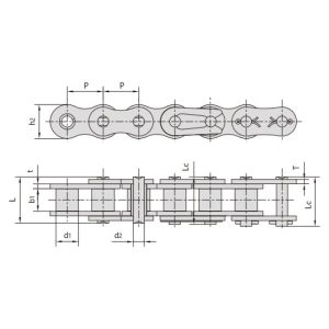 سلسلة بكرات قصيرة مطلية بالزنك