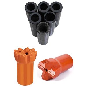 رأس مثقاب T38 ذو مركز منخفض وملولب مع زر سحب